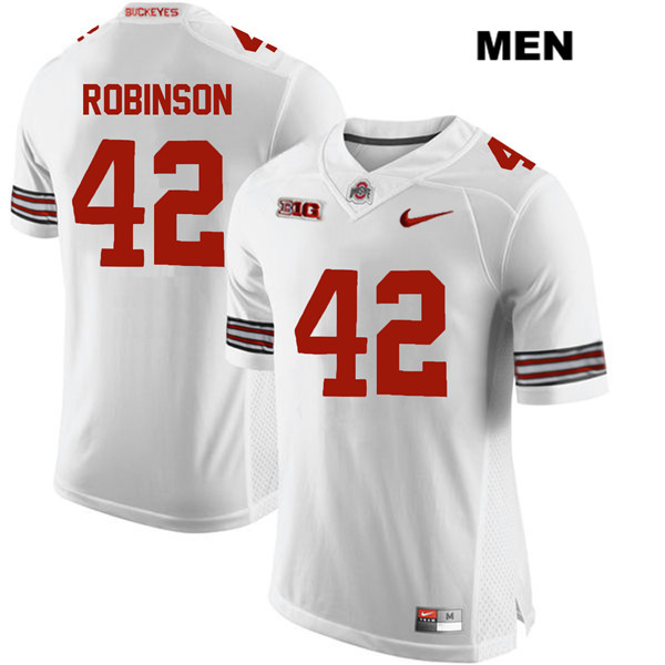 Ohio State Buckeyes Men's Bradley Robinson #42 White Authentic Nike College NCAA Stitched Football Jersey VM19S07BX